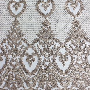XP0710 New Hot Sale Fancy Design Cream Plain Embroidery Luxury Cord Sequins Net Lace Fabric