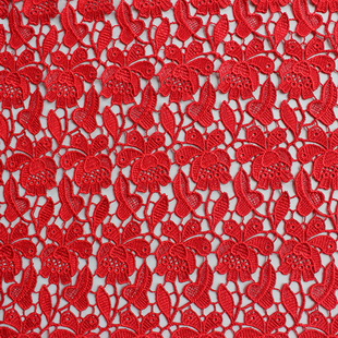 Stylish Red Guipure Fabric Embroidered Lace Fabric For African Dress