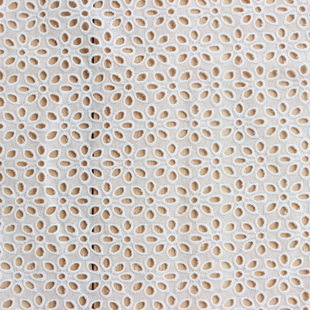 XE003 High Quality White Schiffli Lace Fabric Eyelet Cotton Lace