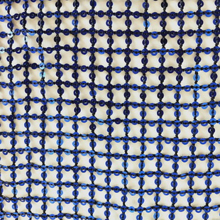 XZ1403 Classic Embroidery Sequin Dress Fabric 3MM Royal Blue Sequin