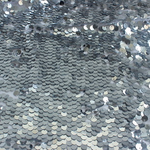 XZ5232 Textile Wholesale Silver Bling Bling Sequin Embroidery Lace Fabric