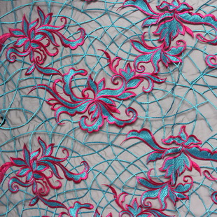 XF2782 Embroidered Tulle Lace Fabric With Metallic Yarn