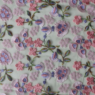 XF2810 Lovely Flower Embroidered Lace Fabric For Fashion Dress