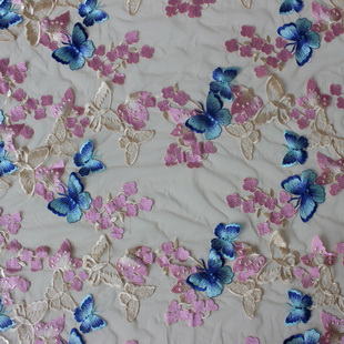 XF2812 Europe Colorful Embroidery Fabric Flower Lace Fabric Soft