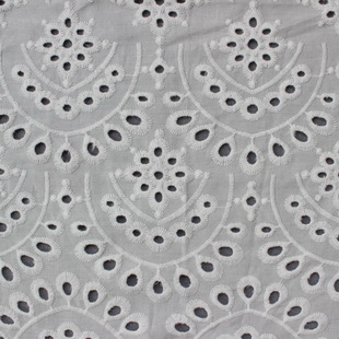 XE013 Retro Cotton Lace Scalloped Edge Lace Fabric Eyelet