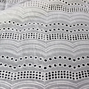 XE029 Eyelet Fabric Retro Cotton Embroidered Dobby Hollow Lace