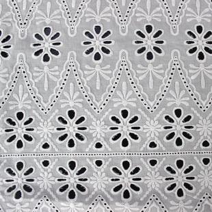 XE039 White Cotton Eyelet Embroidery French Lace Fabric Trims