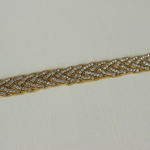 XB008 30MM Crystal Trim Rhinestone Applique Sash Bridal Wedding Headpiece