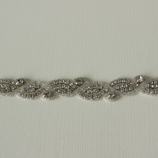 XB015 30MM Silver Chain Bridal Crystal Trim Beaded Trim Wedding DIY Garter