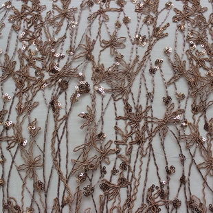 XP0681 Embroidered Cord Net Sequins French Embroidery Lace Fabric