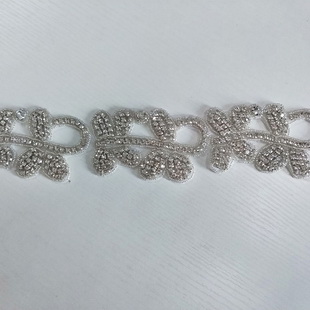 XB016 60MM Rhinestone Trim Beaded Wedding Applique Deco Embellishment