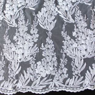 XP0703 Decorative Rope Embroidery Tulle Lace Cord Sequin Lace Fabric