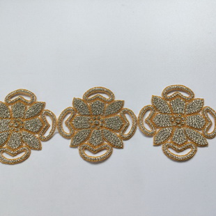 XB019 150MM Gold Rhinestone Belt Wedding Sash Wedding Dress Trim