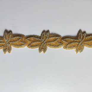 XB021 75MM Gold Bridal Trim Rhinestone Lace Bead Crystal Lace Trim