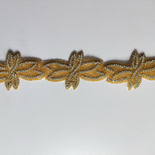 XB021 Gold Bridal Trim Rhinestone Lace Bead Crystal Lace Trim