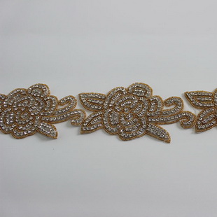 XB020 Beaded Crystal Rhinestone Trimming Wedding Elegant Formal Rhinestone Trim Rhinestone Trim By The Piece