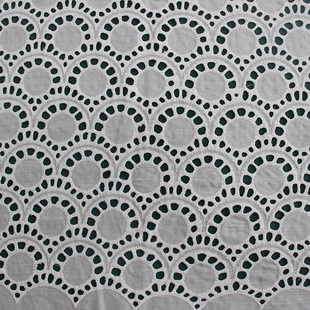 XE077 Schiffli Embroidery White Cotton Lace Fabric Eyelet Sewing