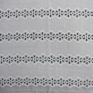 XE082 Schiffli Embroidery Cotton Lace Fabric Eyelet Embroidery