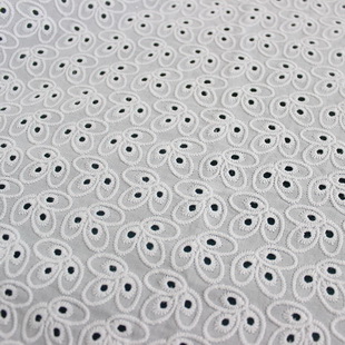 XE083 Cotton Embroidery Lace Leaf Eyelet Embroidery Lace Fabric