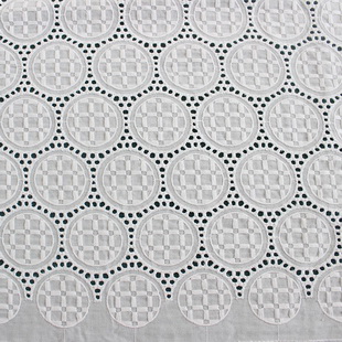 XE086 Cotton Lace Fabric Dobby Eyelet Embroidery Schiffli