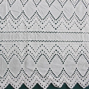 XE094 Scalloped Embroidery Lace Fabric With Eyelet Schiffli