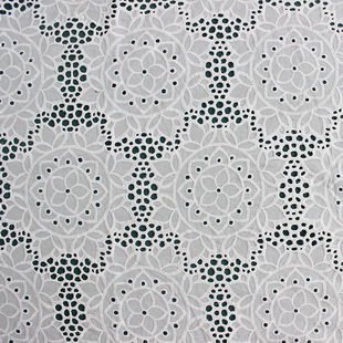 XE099 Fine Eyelet Lace Fabric Broderie Anglaise Sunflower Cotton Off White