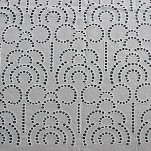 XE100 Lovely Pattern Embroidery Eyelet Lace Fabric Cotton Fabric