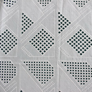 XE103 The Geometry With Web Embroidery Eyelet Cotton Lace Fabric