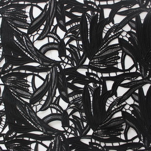 XS0877 Black Lace Fabric Embroidered Guipure Fabric For Women Clothing