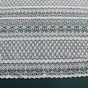 XS0886 Circle Floral White Guipure Embroidery Lace Fabric