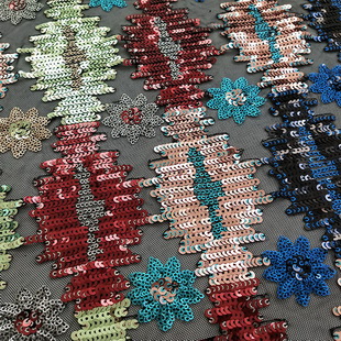 XZ5272 Wholesale Shiny Modern Embroidered Sequins Fabric Wholesale Price