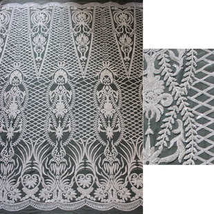 XZ5284 Heavy Embroidery Swiss Bridal Fabric Sequins Fabric For Wedding Dress