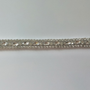 XB146 Silver Rhinestone Trim By The Yard Wholesale Bridal Trim Beaded Trim Diy Bridal Belt Rhinestone Beaded Headband