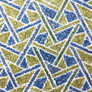 XZ5296 Two-tone Sequins Sparkle Fabric Blue Geometric Sequin Fabric