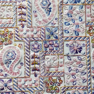 XZ5302 Russia Style Multicolor Small Paillette Haute Couture Spangle Fabric