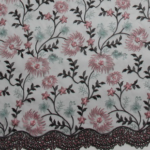 XF2922 Gorgeous Tulle Embroidery Fabric Flower Embroidered Net For Evening Dress Fabric