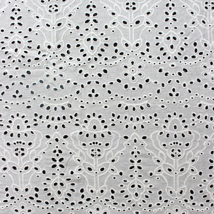 XE132 Beach Wear Fashion Flower Eyelet Embroidered Cotton Lace Fabric