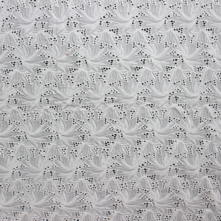 XE134 Polyester Laser Cut Eyelet Floral Embroidered Chiffon Lace Fabric For Girl Dress