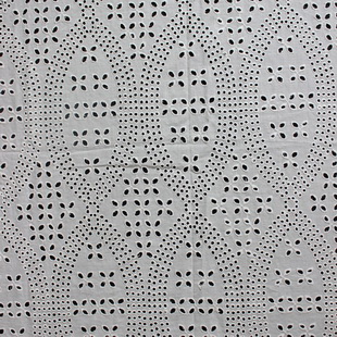 XE136 Fancy White Cotton Embroidery Eyelet Lace Fabric For Spring Dress
