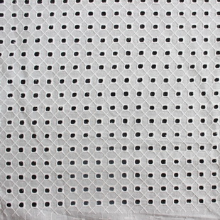 XE139 Vintage White Eyelet Lace Cotton Fabric Embroidered Women Fashion