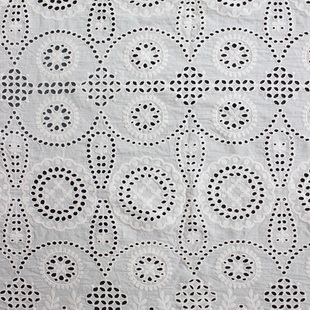 XE141 Embroidered Broderie Anglaise Hollow Out Cotton Lace Fabric