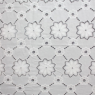 XE150 Hollow Patterned Embroidery Lace Trim Eyelet Fabric Cotton