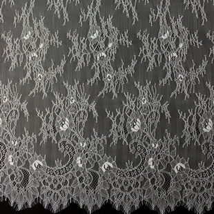 XL562 Nylon Eyelash Mesh Fabric Unique Design Bridal Wedding Dress Lace Fabric