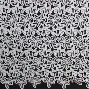 XS0902 White Lace Fabric Wholesale Guipure Polyester