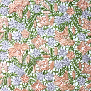 DXS0906 Multi-color Heavy Crochet Lace Fabric Polyester Chemical Lace