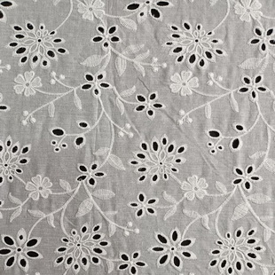 XE154 Two-tone Embroidered Floral Eyelet Lace Cotton Lace For Beach Wear
