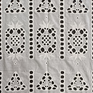 XE158 Flower Embroidery Cotton Eyelet White Lace Fabric Swiss Lace Fabric