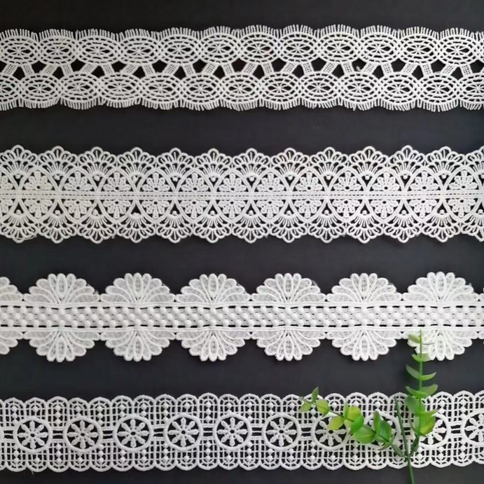 G01 Trendy Vintage Guipure Lace Ivory Lace Sewn On Dressmaking