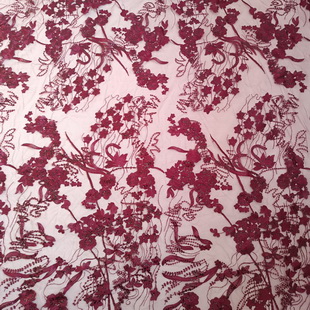 XF2959 Manufacturers Selling Rayon Red Embroidery Tulle Lace Fabric