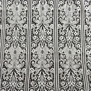 XS0909 White Guipure Chemical Embroidery Lace Fabric